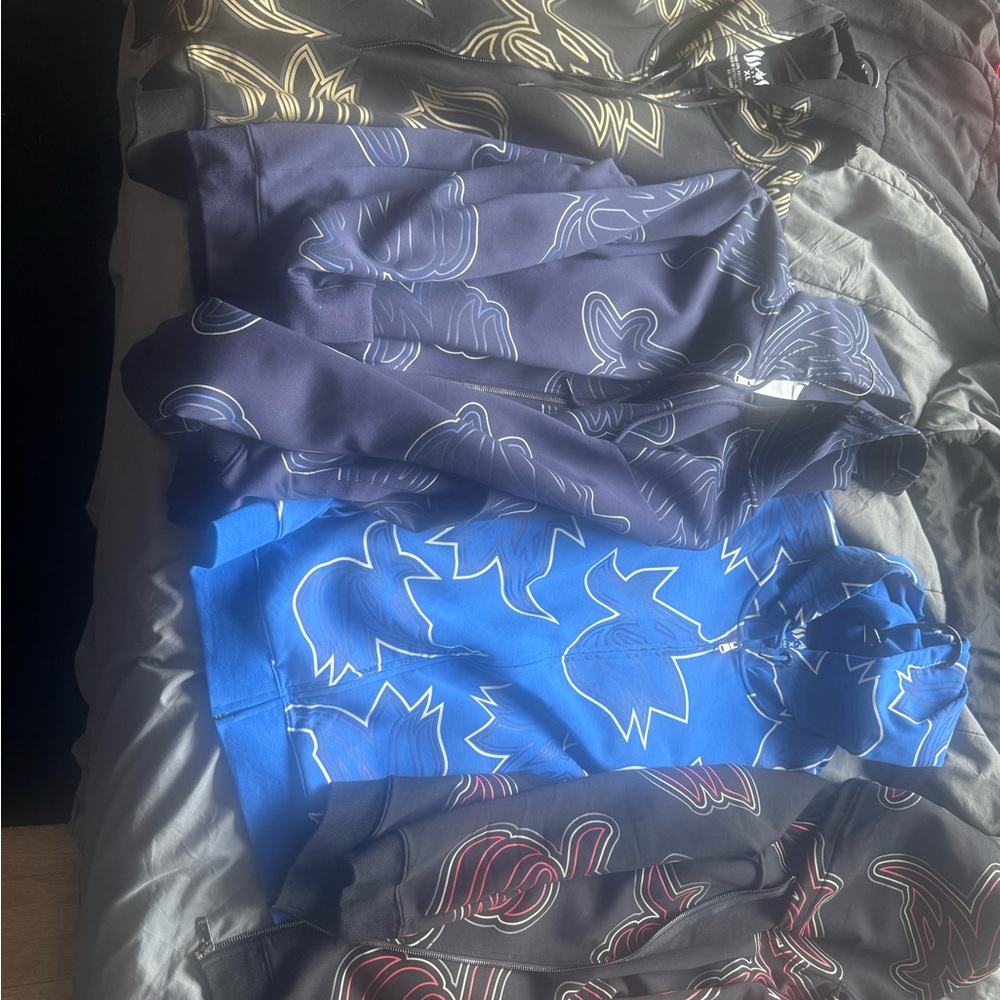 4 Stylish ALWISSAM Blue, navy blue and Black&red  black gold Men's hoodys